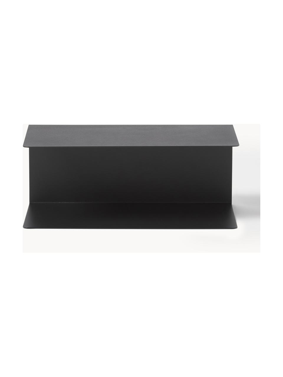 Kovový nástenný nočný stolík Neptun, 2 ks, Kov s práškovým náterom, Čierna, Š 50 x V 14 cm