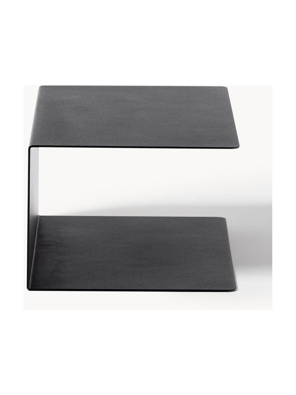 Mesitas de noche de pared de metal Neptun, 2 uds., Metal con pintura en polvo, Negro, An 35 x Al 14 cm