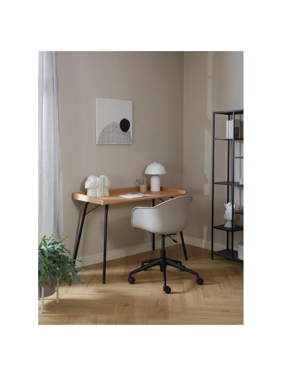 Schreibtischstuhl Claire, Sitzfläche: 65 % Polypropylen, 35 % G, Beine: Metall, pulverbeschichtet, Rollen: Kunststoff, Beige, B 66 x T 60 cm