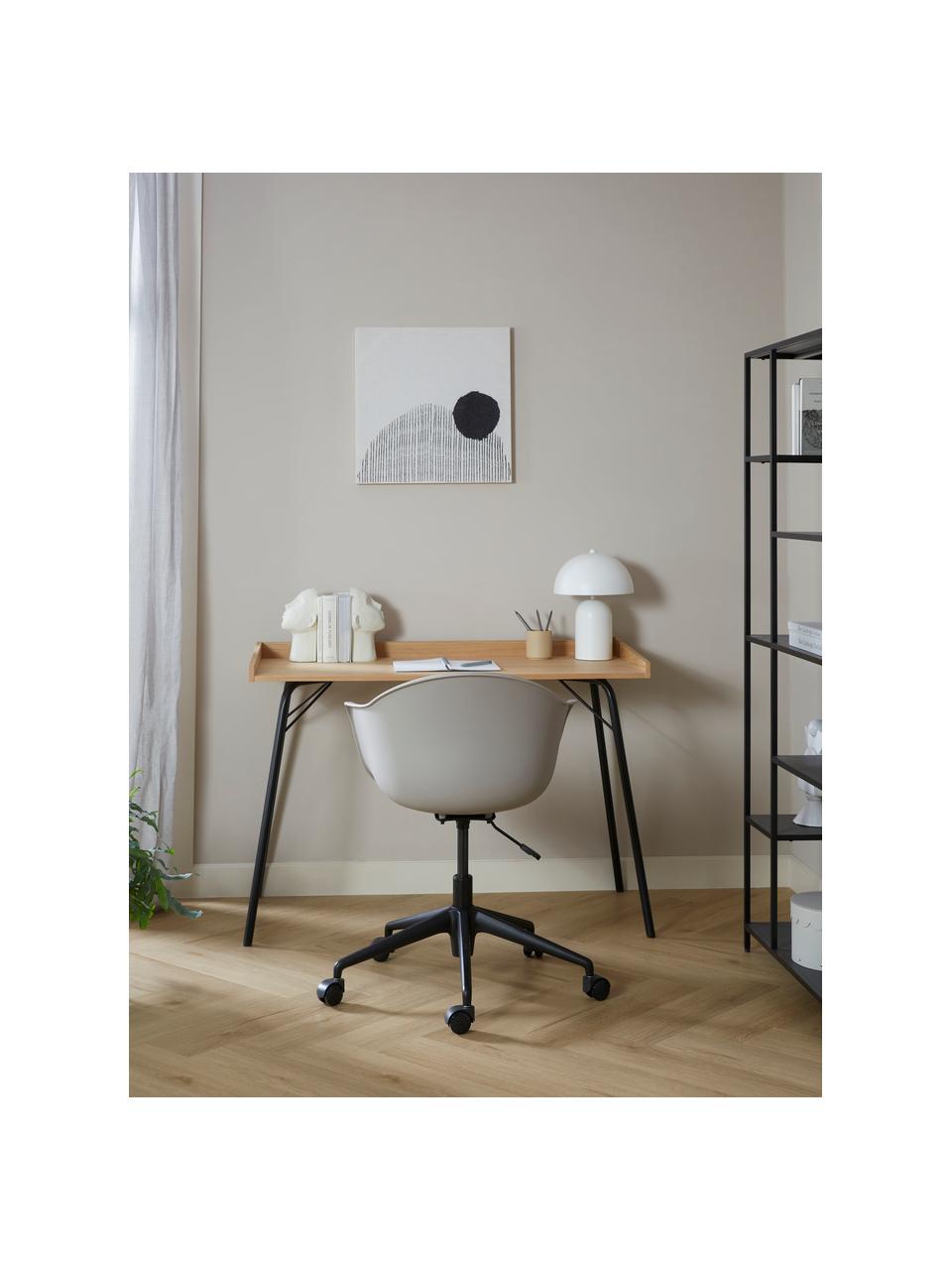 Schreibtischstuhl Claire, Sitzfläche: 65 % Polypropylen, 35 % G, Beine: Metall, pulverbeschichtet, Rollen: Kunststoff, Beige, B 66 x T 60 cm