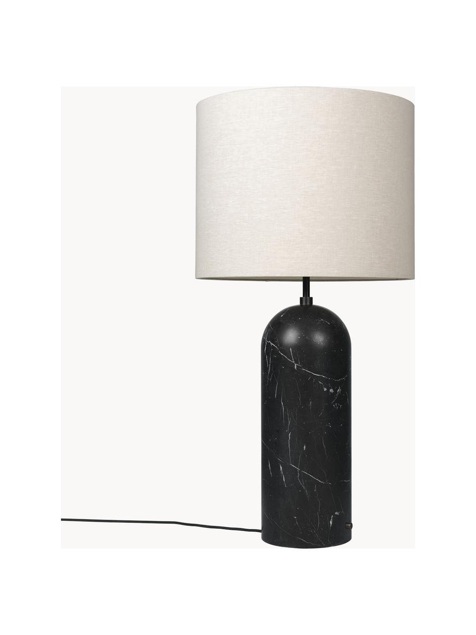 Malá stmívatelná stojací lampa s mramorovou podstavou Gravity, Světle béžová, mramorovaná černá, V 120 cm