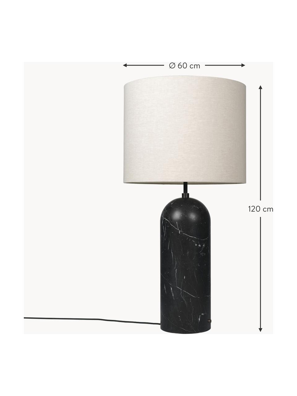 Petit lampadaire avec pied en marbre Gravity, intensité lumineuse variable, Beige clair, noir marbré, haut. 120 cm