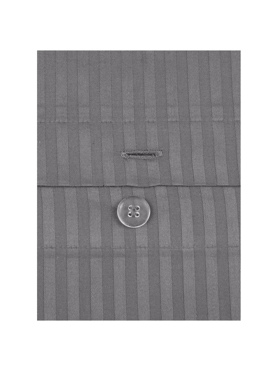 Pruhovaný povlak na polštář z bavlněného saténu Stella, 2 ks, Tmavě šedá, 40 cm, 80 cm