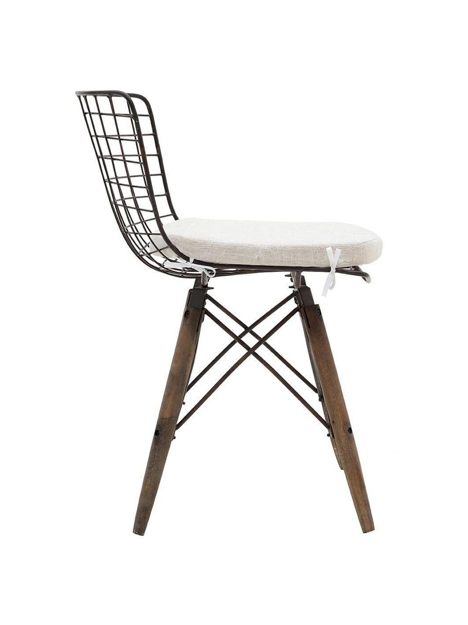 Silla Grid, Metal, madera de abeto, poliéster, Marrón, beige, An 56 x Al 92 cm