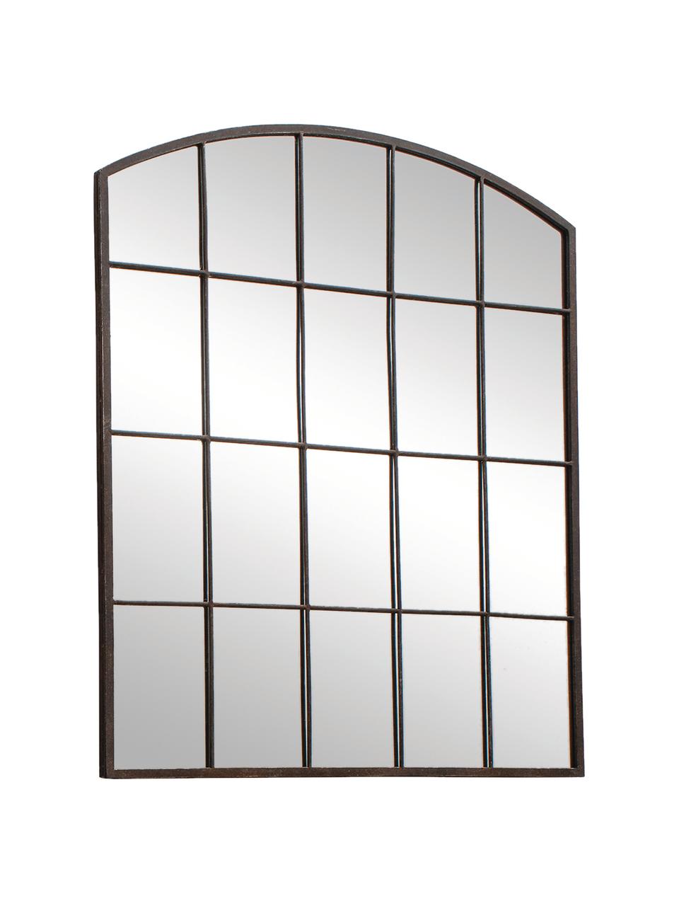 Wandspiegel Rockford mit braunem Metallrahmen, Rahmen: Metall, beschichtet, Spiegelfläche: Spiegelglas, Dunkelbraun, B 76 x H 91 cm