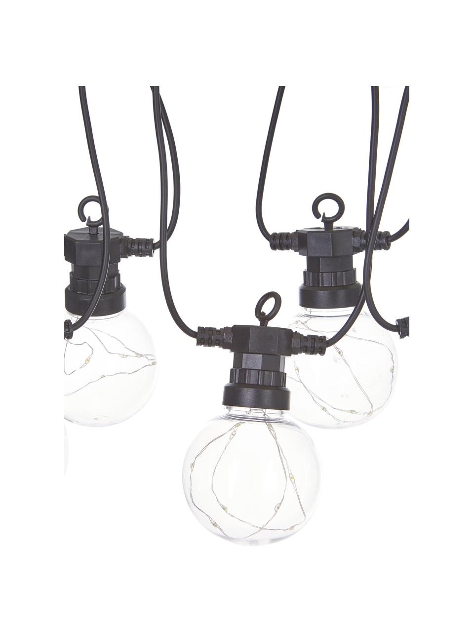 Outdoor LED lichtslinger Big Cirkus, 950 cm, 10 lampions, Lampions: kunststof, Zwart, transparant, L 950 cm