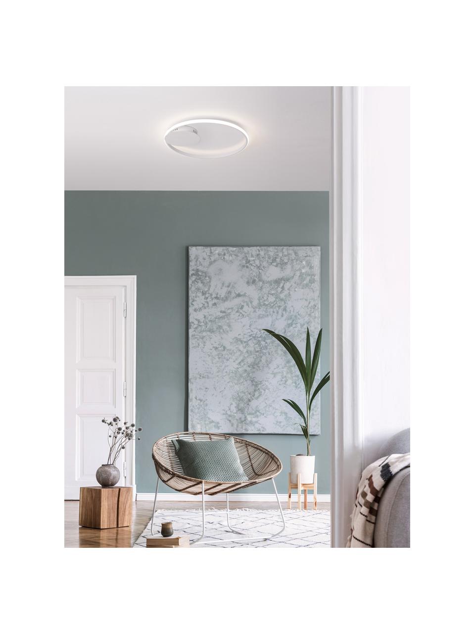 Dimbare LED plafondlamp Fuline, Lampenkap: metaal, Baldakijn: metaal, Diffuser: acryl, Wit, Ø 50 x H 5 cm