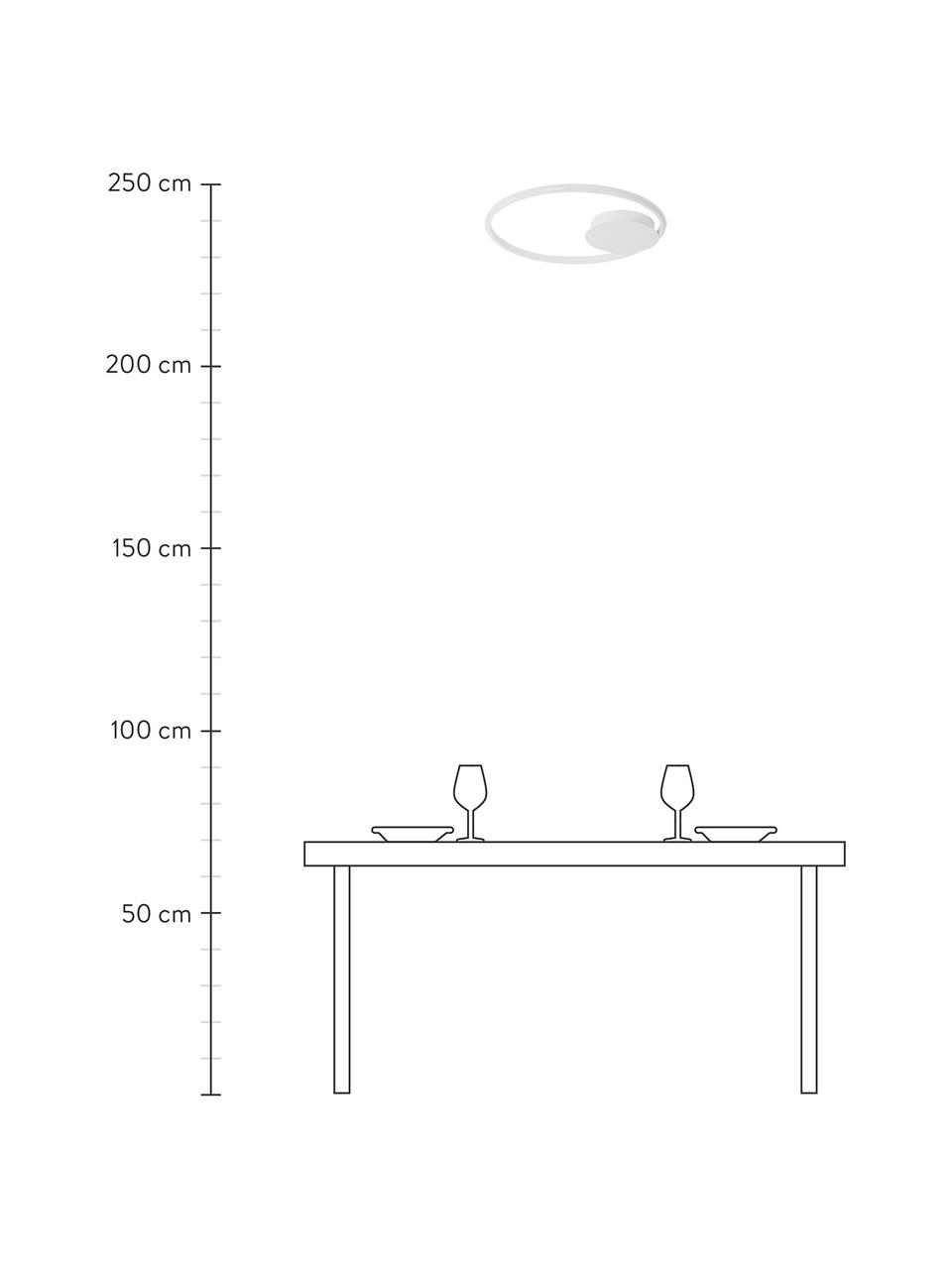 Dimbare LED plafondlamp Fuline, Lampenkap: metaal, Baldakijn: metaal, Diffuser: acryl, Wit, Ø 50 x H 5 cm