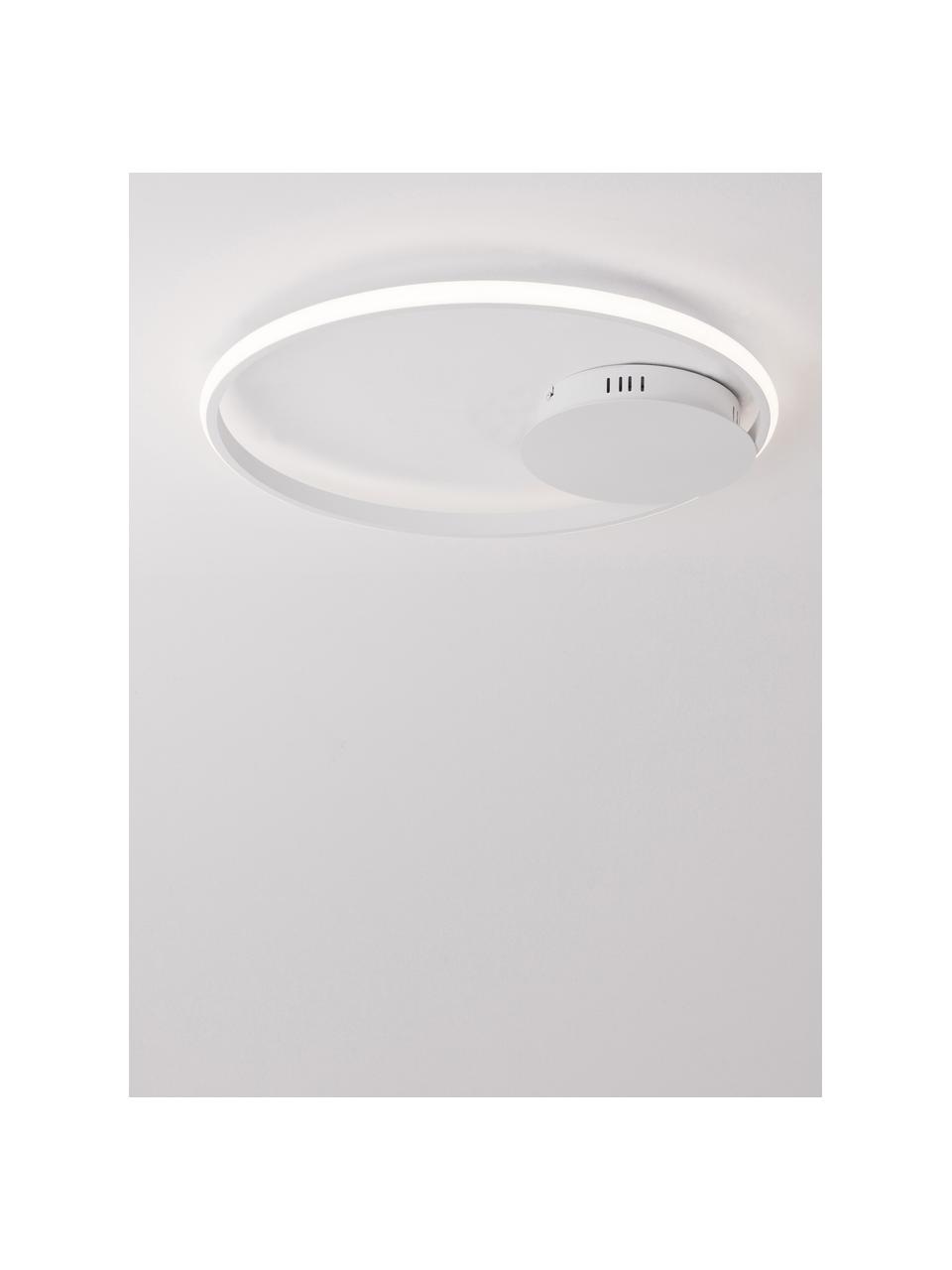 Dimbare LED plafondlamp Fuline, Lampenkap: metaal, Baldakijn: metaal, Diffuser: acryl, Wit, Ø 50 x H 5 cm