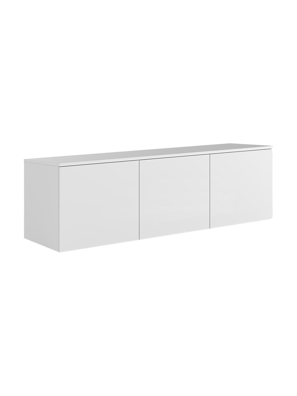 Witte tv-meubel Join met deuren, MDF, gelakt, FSC®-gecertificeerd, Wit, B 180 x H 57 cm