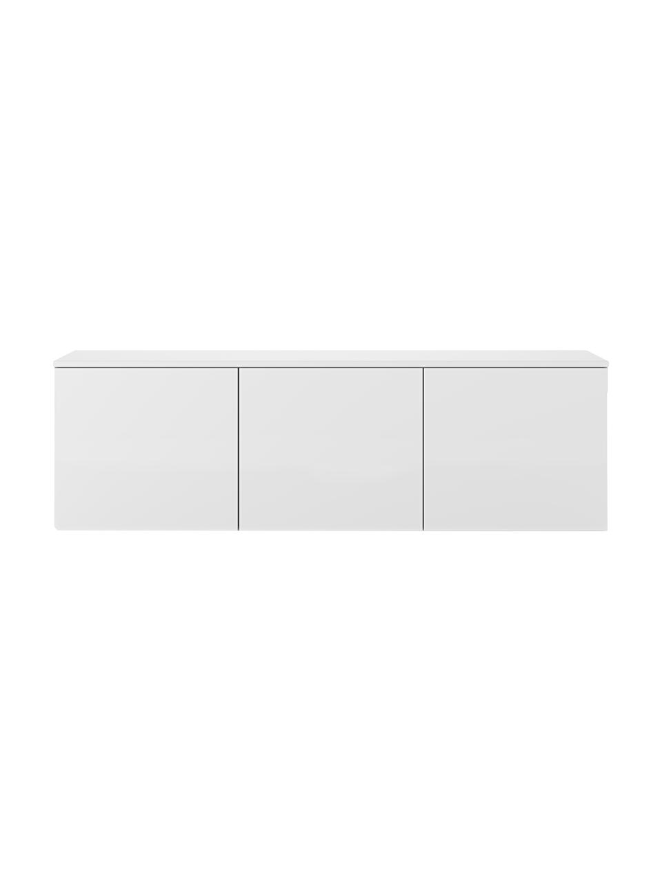 Witte tv-meubel Join met deuren, MDF, gelakt, FSC®-gecertificeerd, Wit, B 180 x H 57 cm