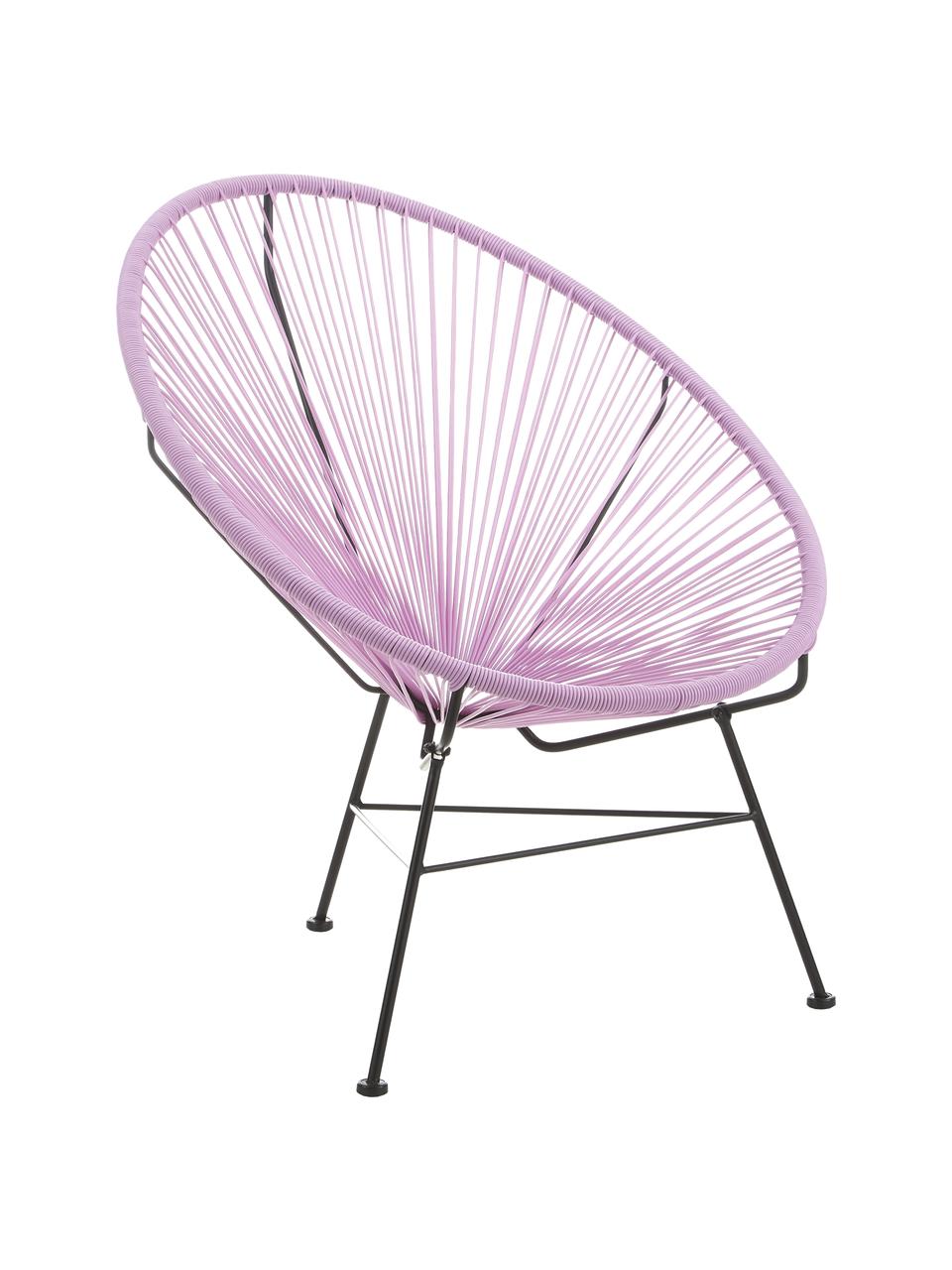 Kreslo s plastovým výpletom Bahia, Levanduľová, Š 81 x H 73 cm