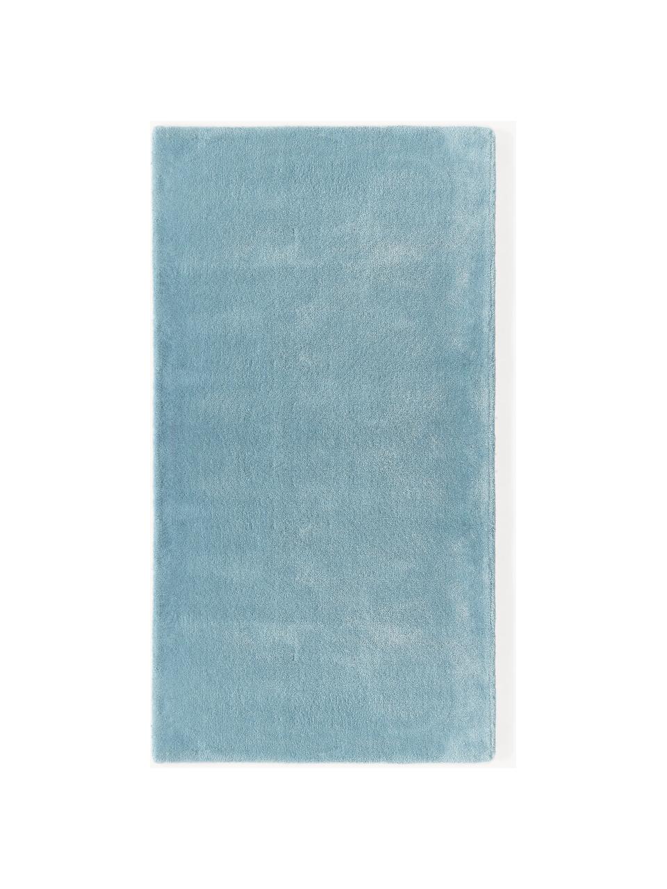 Tapis en laine tissé à la main Zayne, Bleu ciel, larg. 80 x long. 150 cm (taille XS)