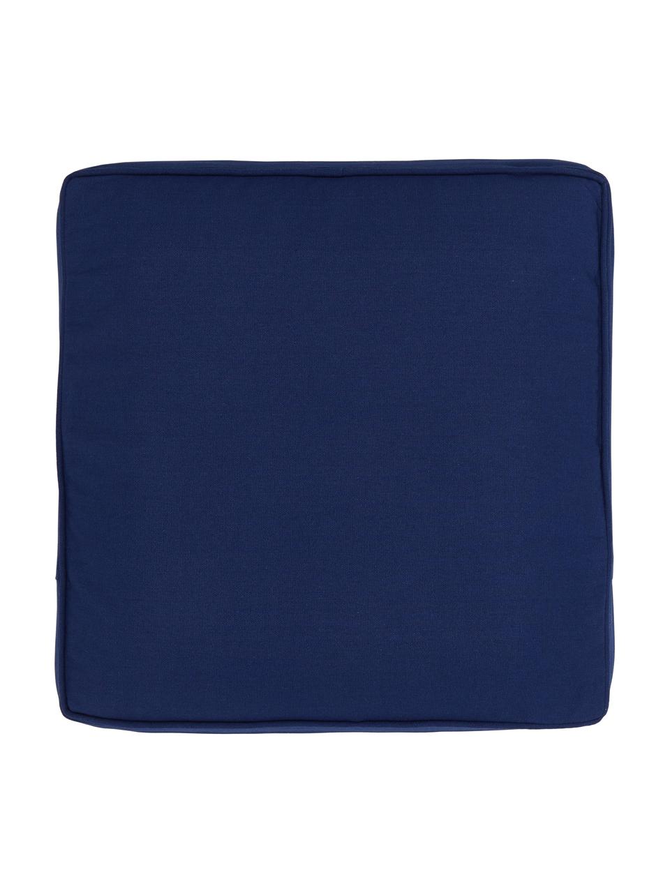 Coussin de chaise épais bleu foncé Zoey, Bleu foncé, larg. 40 x long. 40 cm