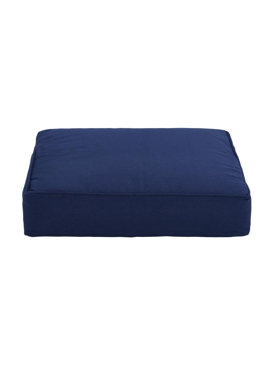 Cuscino sedia alto in cotone blu scuro Zoey, Rivestimento: 100% cotone, Blu scuro, Larg. 40 x Lung. 40 cm