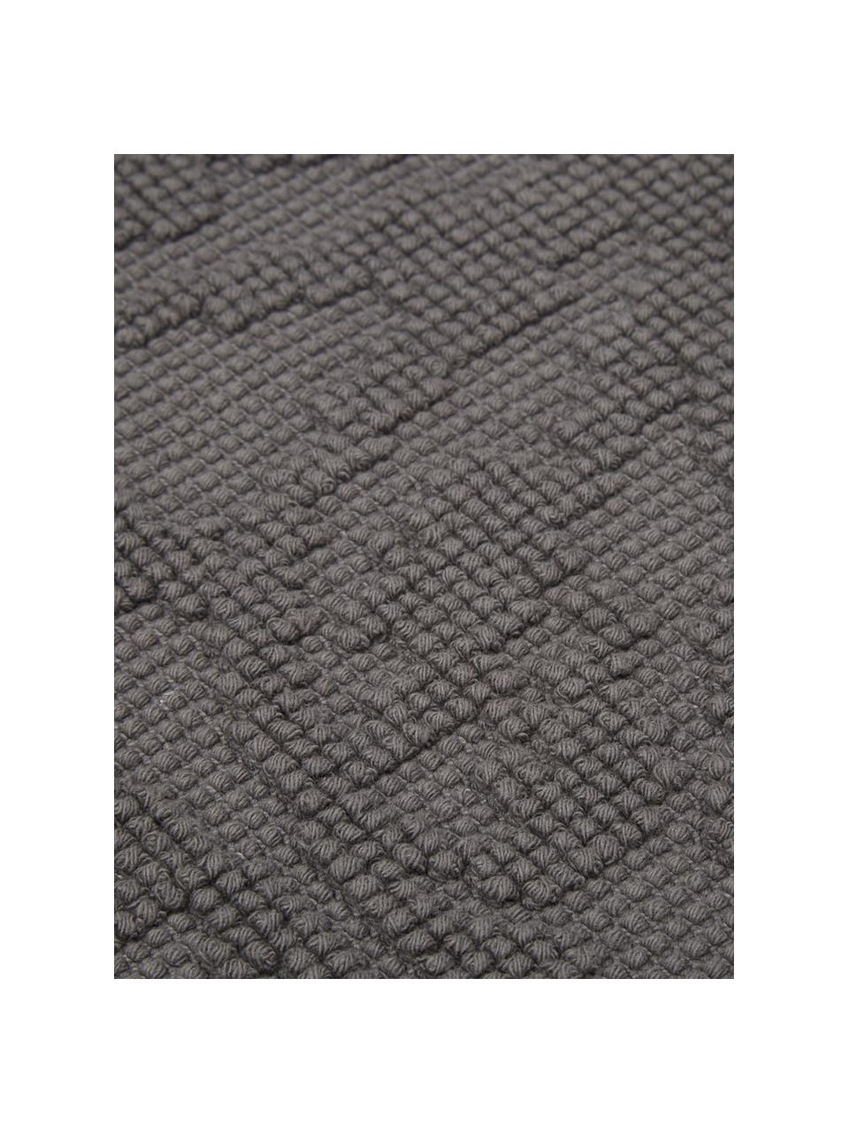 Baumwoll-Badvorleger Hammam mit Hoch-Tief-Muster, 100% Baumwolle, schwere Qualität, 1700 g/m², Dunkelgrau, B 60 x L 80 cm
