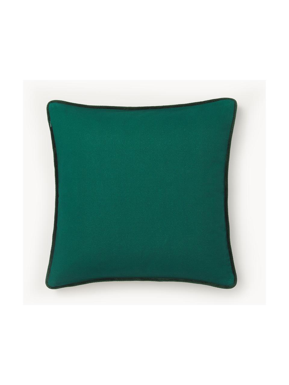 Housse de coussin 45x45 Deers, Vert foncé, blanc, rouge, larg. 45 x long. 45 cm