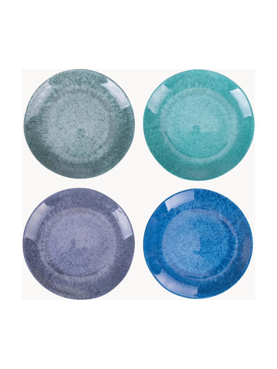 Speiseteller Ocean, 4er-Set, Melamin, Blau- und Lilatöne, Ø 28 cm