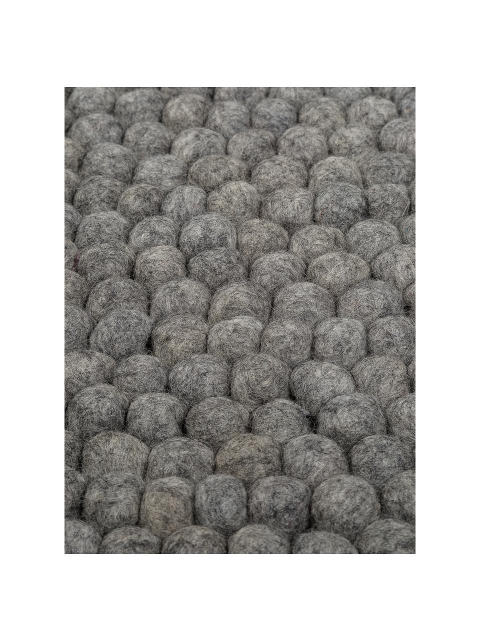 Tapis rond pure laine fait main Dot, Gris acier