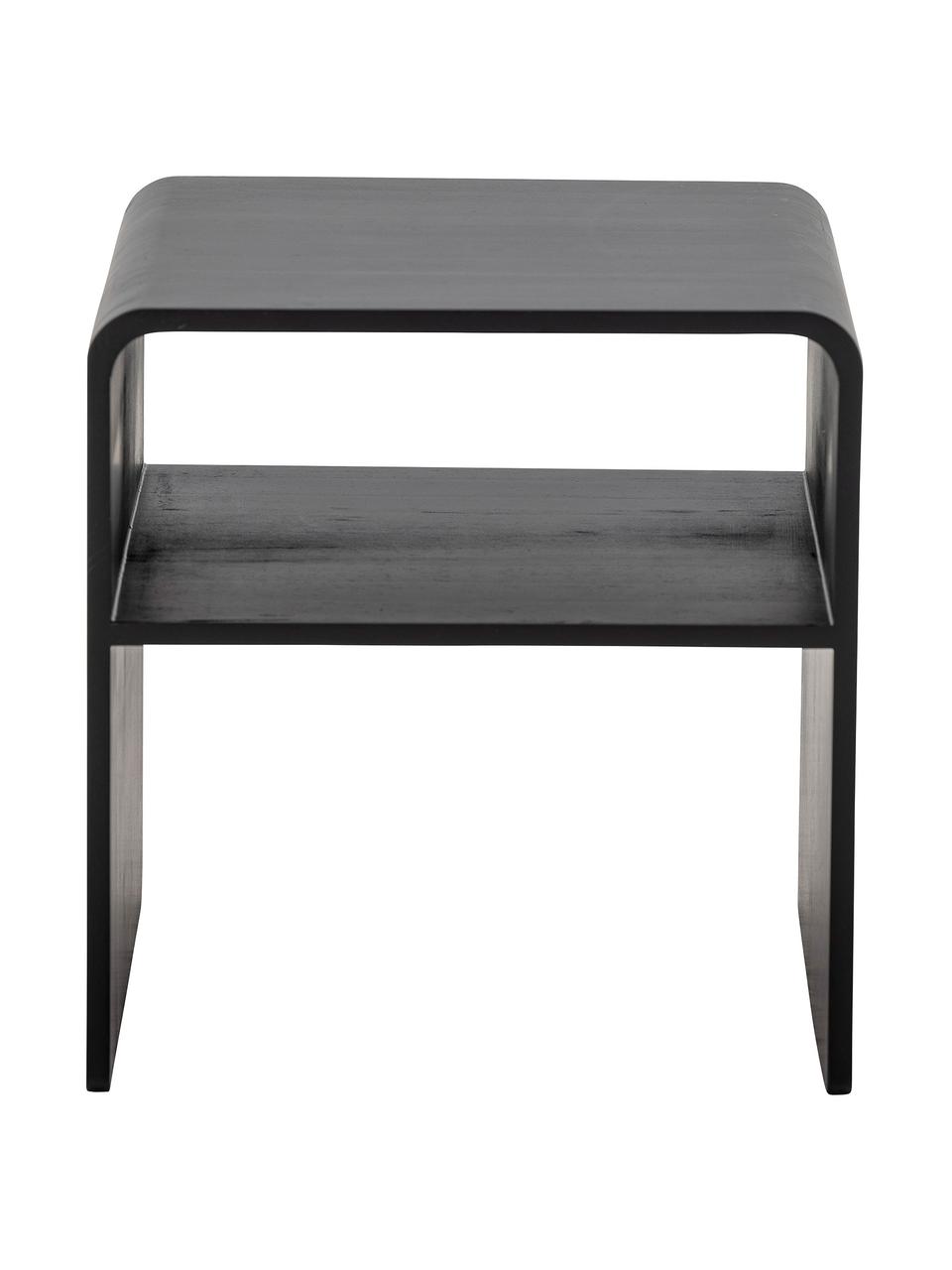 Odkládací stolek z akátového dřeva Hassel, Akátové dřevo, Černá, Š 38 cm, H 38 cm
