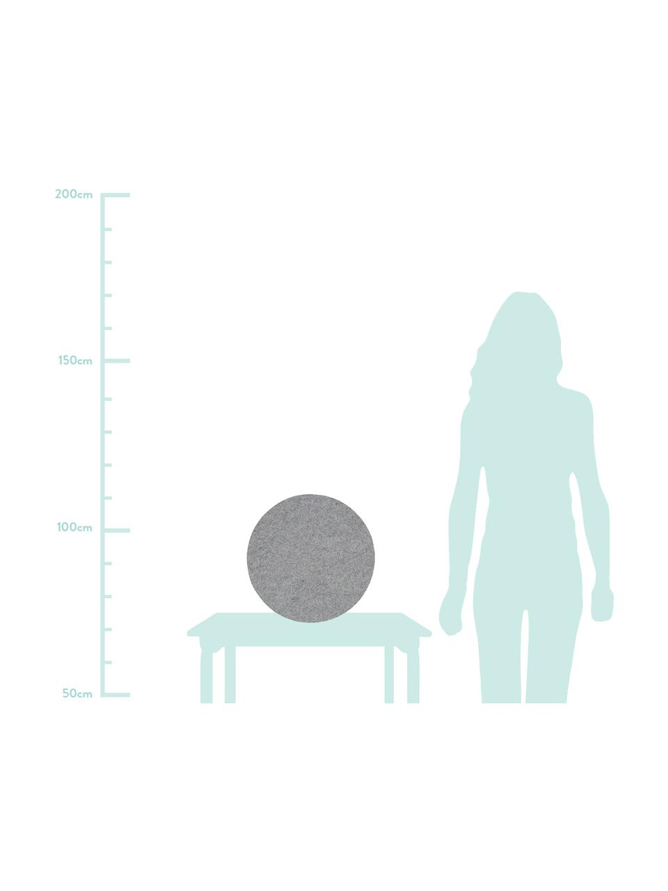 Runde Wollfilz-Tischsets Leandra, 4 Stück, 90% Wolle, 10% Polyethylen, Hellgrau, Ø 40 cm