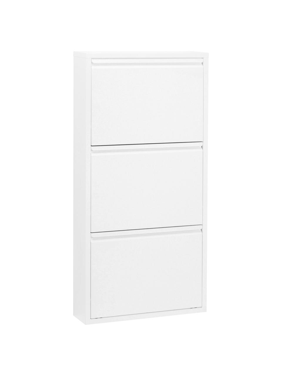 Zapatero de pared Caruso, 3 compartimentos, Acero con pintura en polvo, Blanco, An 50 x Al 103 cm