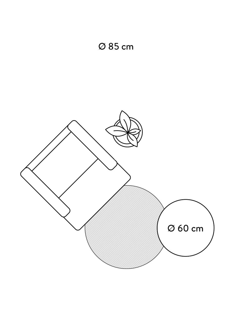 Alfombra redonda de algodón texturizada Sweetie, 100% algodón, Gris claro, negro, Ø 85 cm (Tamaño XS)