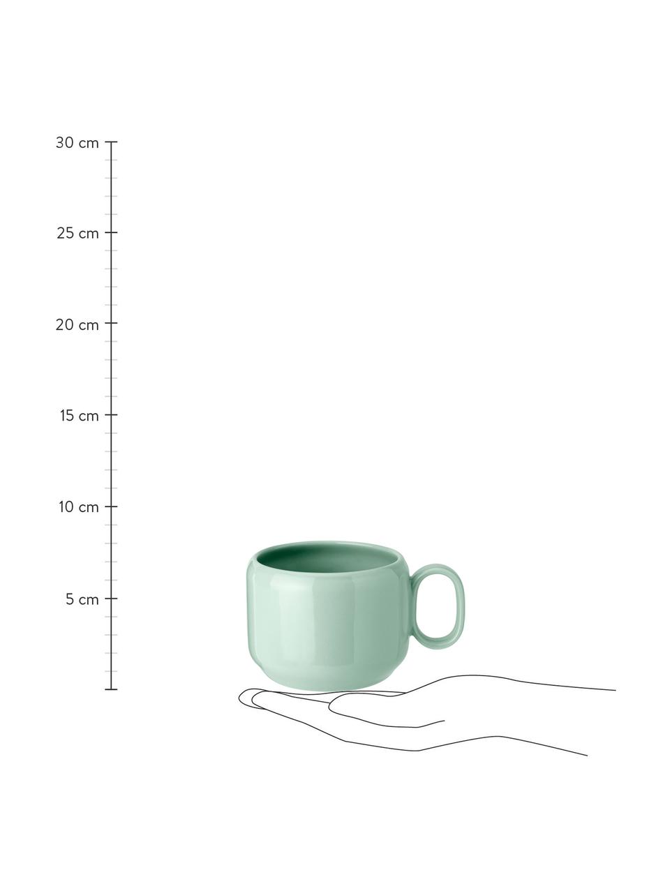 Set de tazas Mix'n'Match, 4 uds., Cerámica de gres, Rosa, amarillo, azul, verde, Ø 9 cm x Al 7 cm, 200 ml