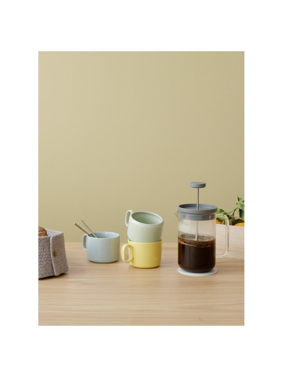 Mokken Mix'n'Match, set van 4, Keramiek, Roze, geel, blauw, groen, Ø 9 cm, H 7  cm, 200 ml