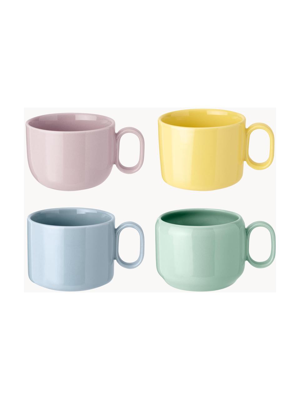 Set de tazas Mix'n'Match, 4 uds., Cerámica de gres, Multicolor, Ø 9 cm x Al 7 cm, 200 ml