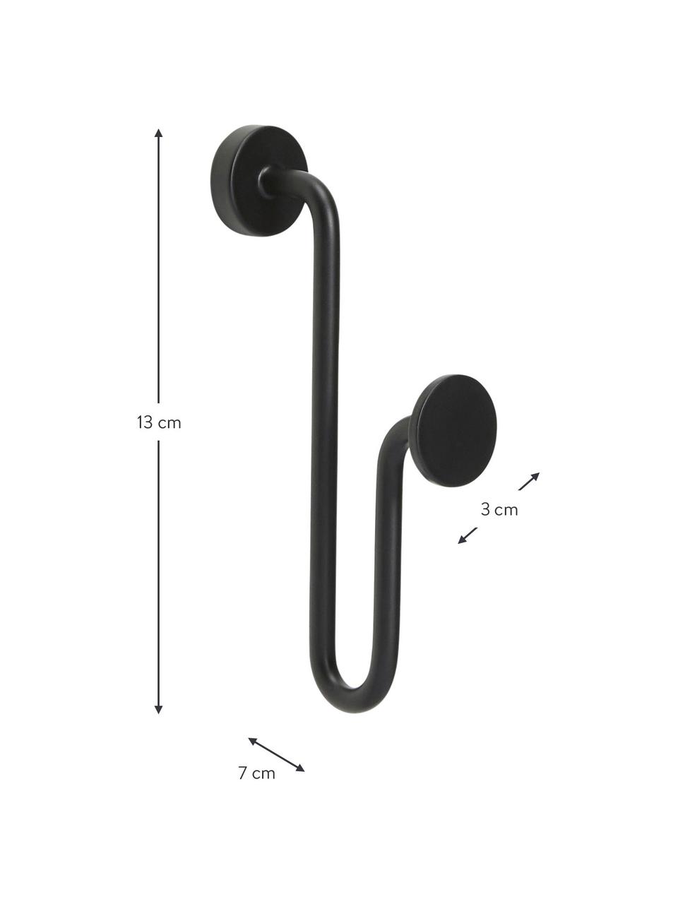 Colgador de metal Swing, Metal recubierto, Negro, An 3 x Al 13 cm