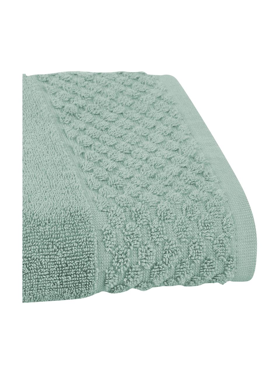 Handdoek Katharina met honingraatpatroon, verschillende formaten, Groen, Handdoek, B 50 x L 100 cm, 2 stuks