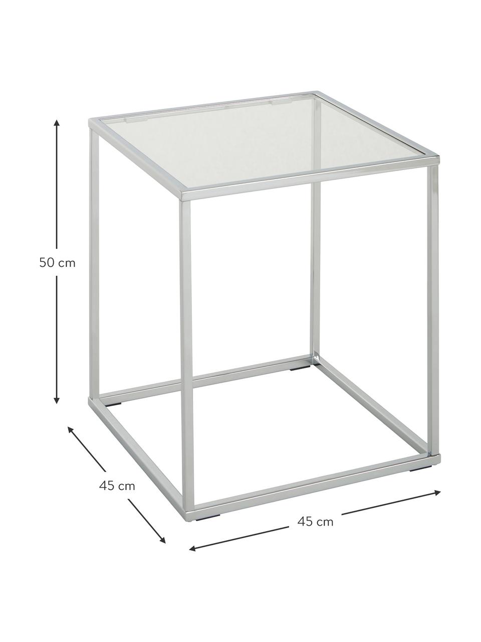 Table d'appoint avec plateau en verre Maya, Transparent, couleur chrome, larg. 45 x haut. 50 cm
