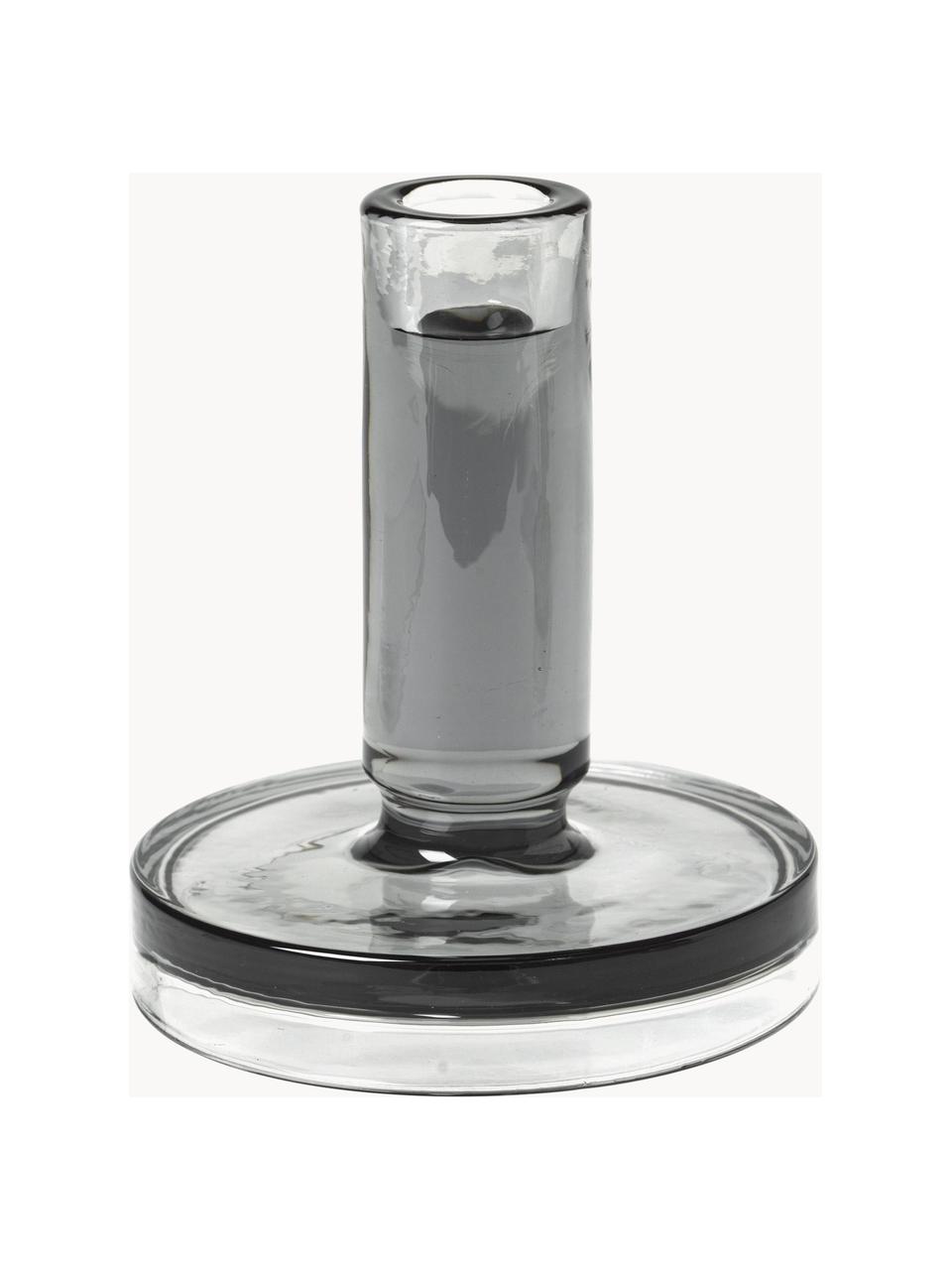 Candelabro de vidrio Petra, Vidrio, Gris transparente, Ø 10 x Al 11 cm