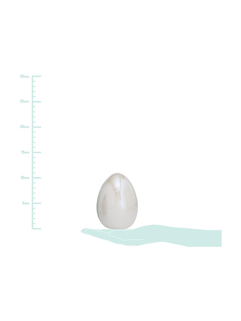 Objet déco œuf de Pâques Lany, 3 élém., Vert sauge, vert, blanc cassé nacrés