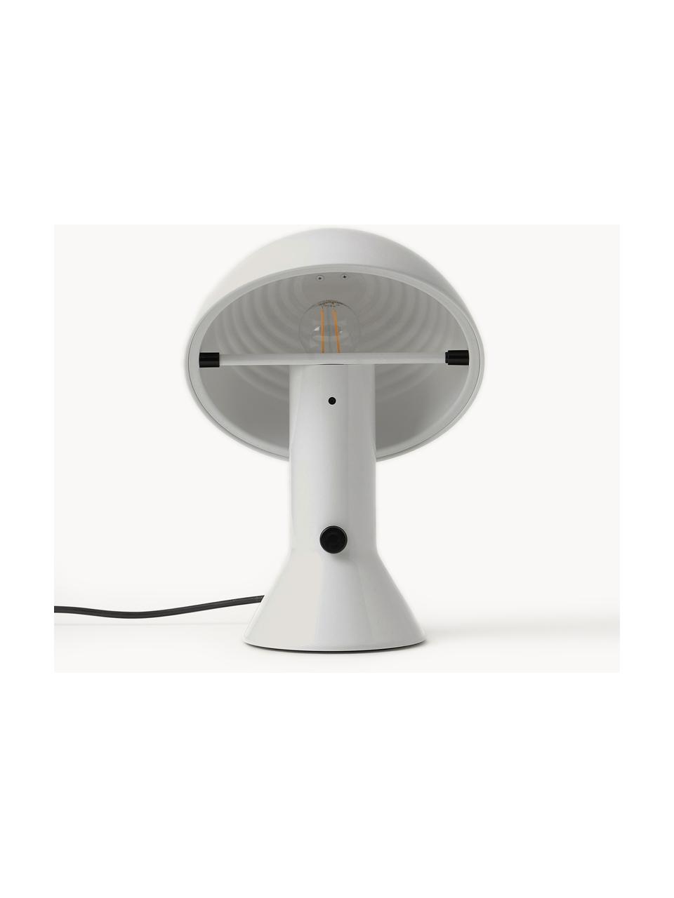 Kleine Tischlampe Elmetto mit verstellbarem Lampenschirm, Kunststoff, Weiss, Ø 22 x H 28 cm