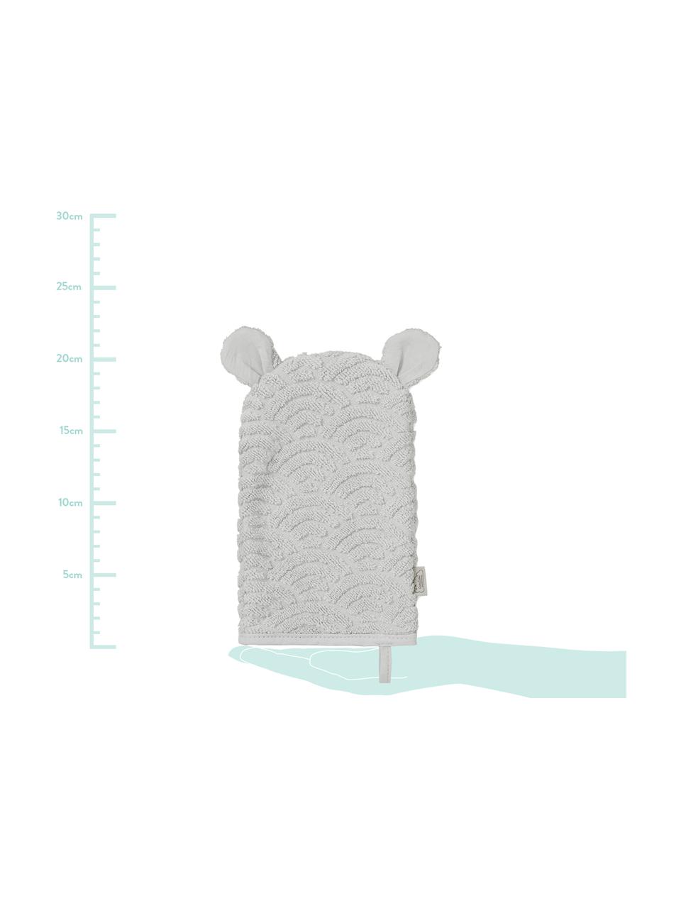 Gant de toilette en coton bio Wave, Gris