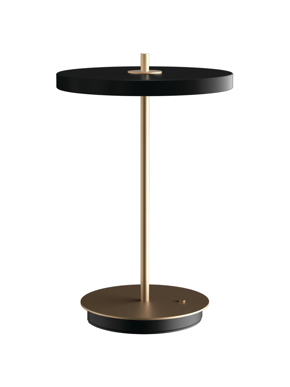 Lampada da tavolo piccola dimmerabile a LED Asteria, Paralume: alluminio rivestito, Base della lampada: acciaio rivestito, Nero, Ø 20 x Alt. 31 cm