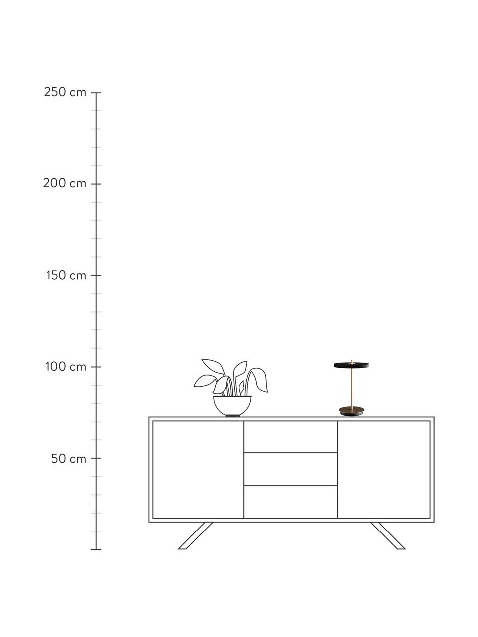 Malá stmívatelná přenosná LED stolní lampa Asteria, Černá, Ø 20 cm, V 31 cm