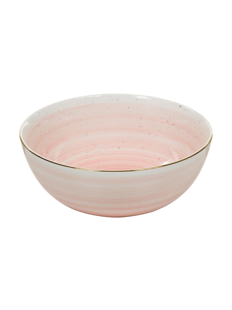 Ręcznie wykonana miska Bella, Porcelana, Blady różowy, Ø 22 x W 10 cm