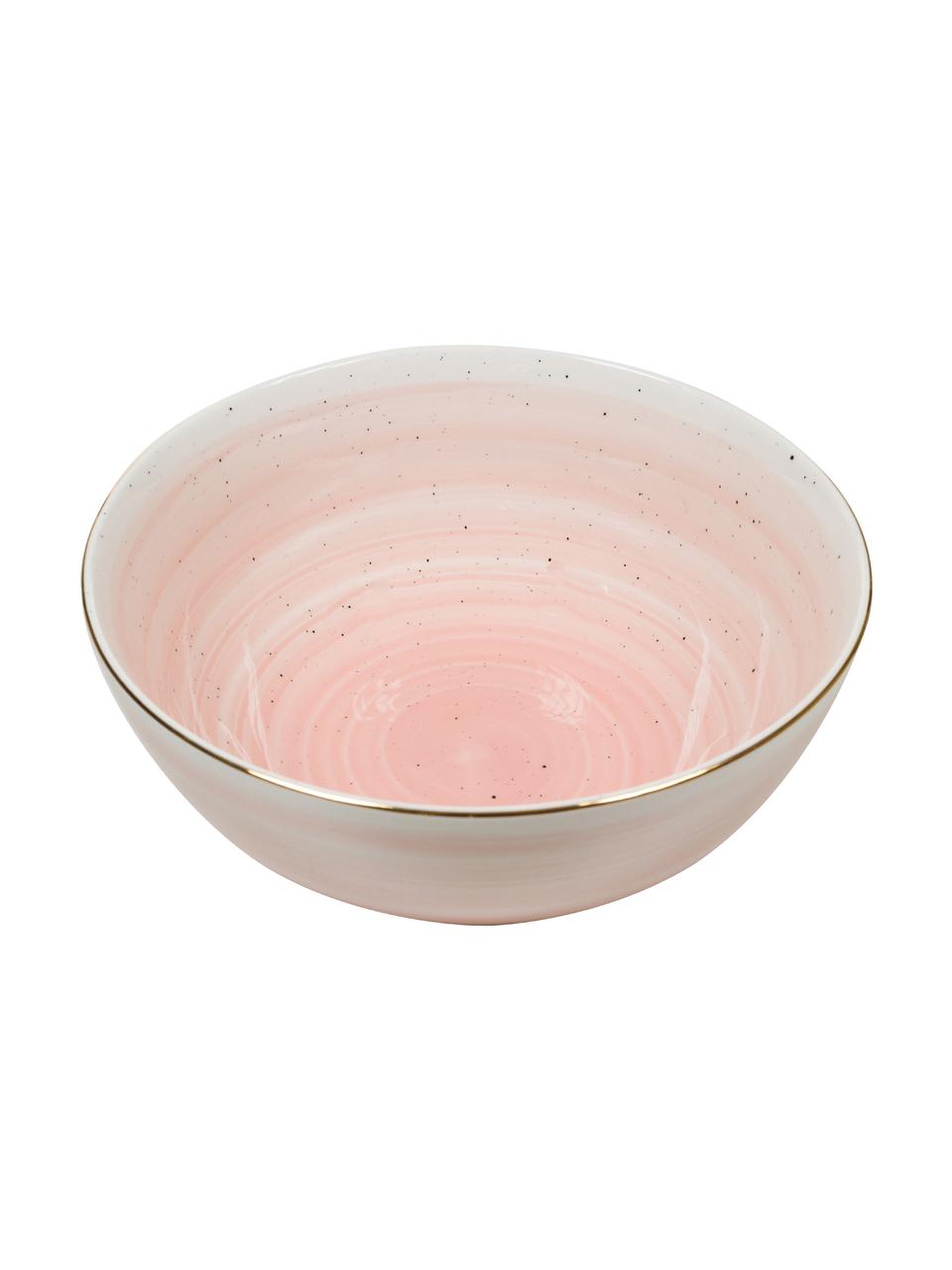 Ręcznie wykonana miska Bella, Porcelana, Blady różowy, Ø 22 x W 10 cm