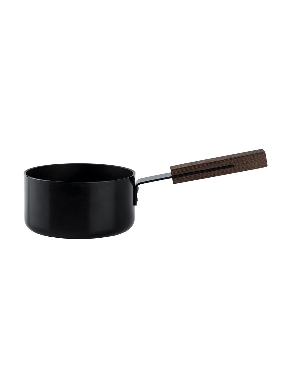 Casseruola con rivestimento antiaderente Black, Manico: legno wengè, Nero, legno scuro, Ø 16 x Alt. 10 cm