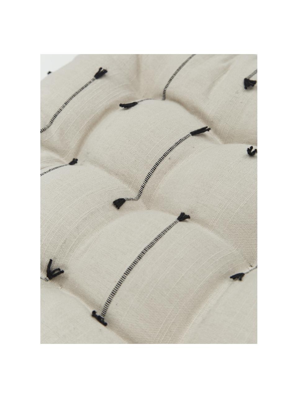 Poduszka na krzesło Arild, 100% bawełna, Beżowy, czarny, S 38 x D 38 cm