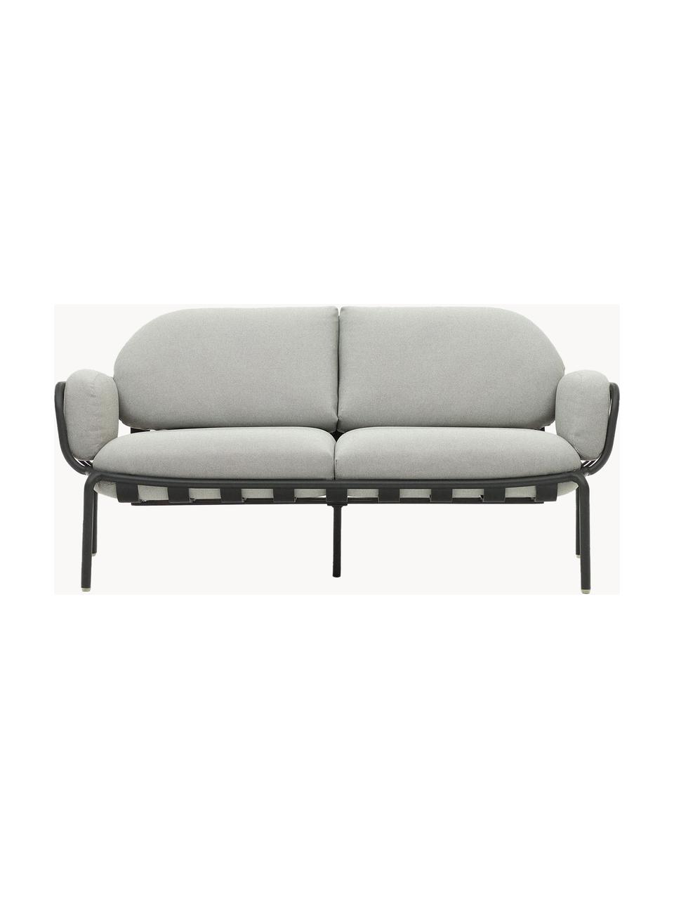 Ogrodowa sofa wypoczynkowa Joncols (2-osobowa), Tapicerka: 100% poliester Dzięki tka, Stelaż: aluminium malowane proszk, Jasnoszara tkanina, antracytowy, S 164 x G 80 cm