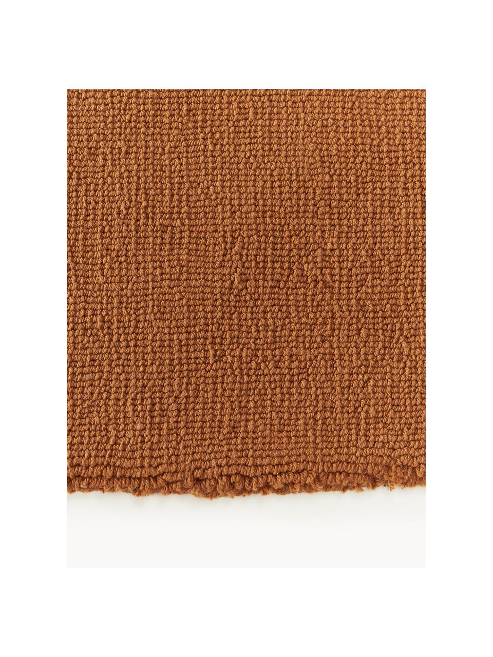 Tapis rond en coton tissé main Lora, Terracotta, Ø 120 cm (taille S)