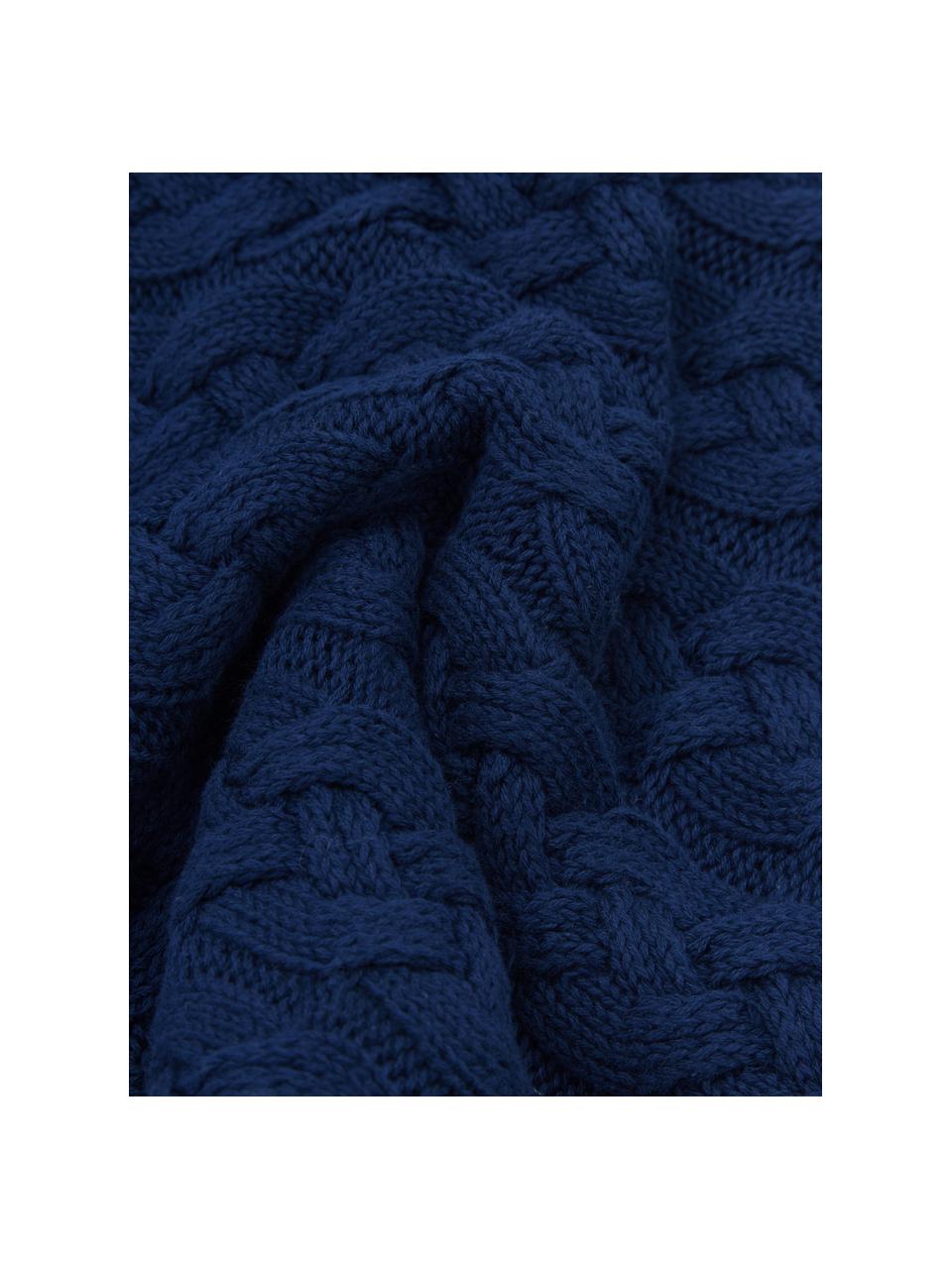 Housse de coussin 40x40 tricot Caleb, Bleu