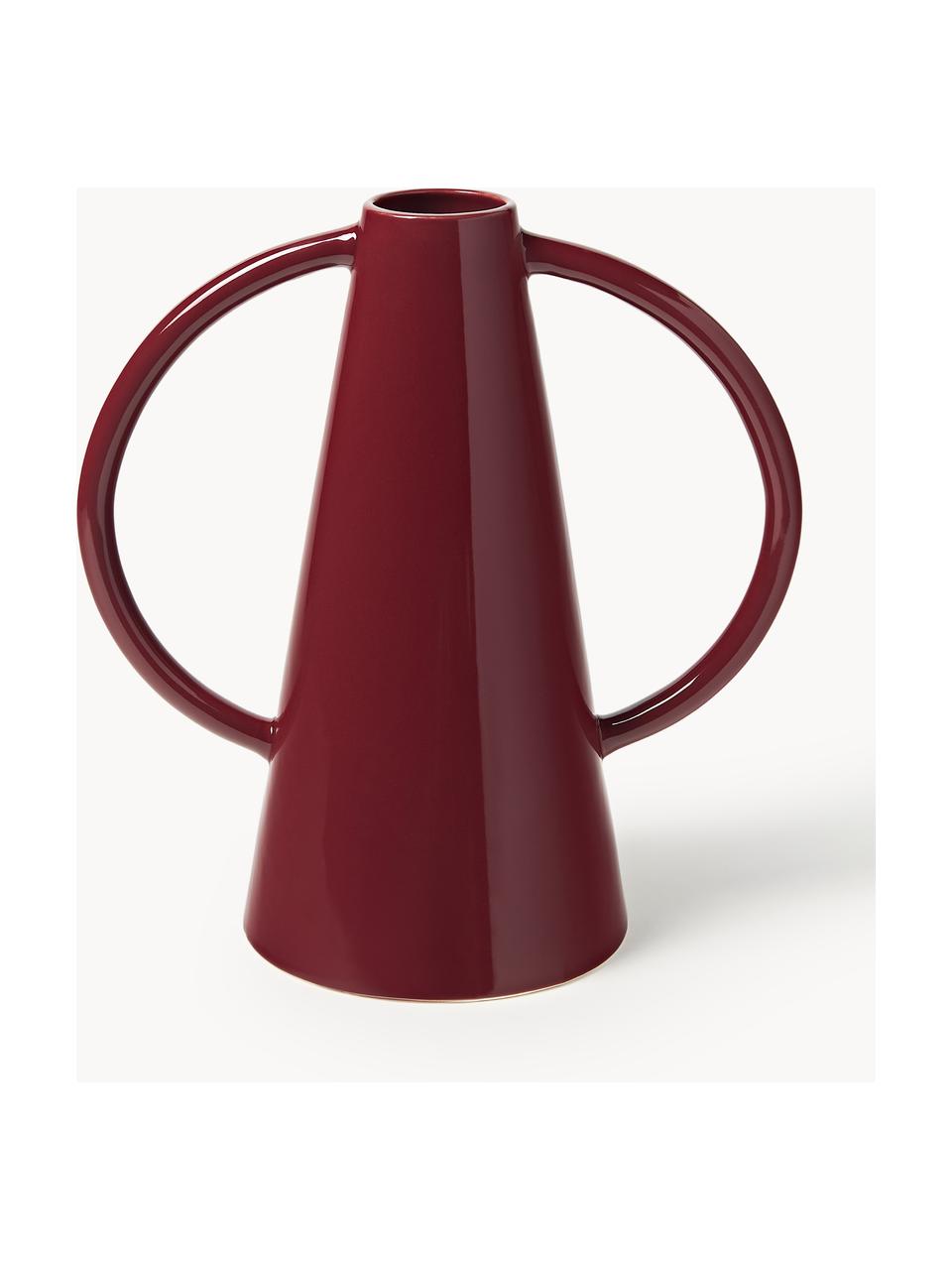 Vaso di design Frigya, alt. 31 cm, Gres, Rosso vino, Larg. 29 x Alt. 31 cm