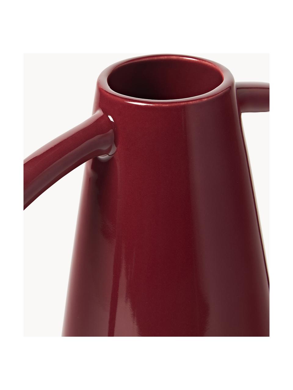 Vaso di design Frigya, alt. 31 cm, Gres, Rosso vino, Larg. 29 x Alt. 31 cm