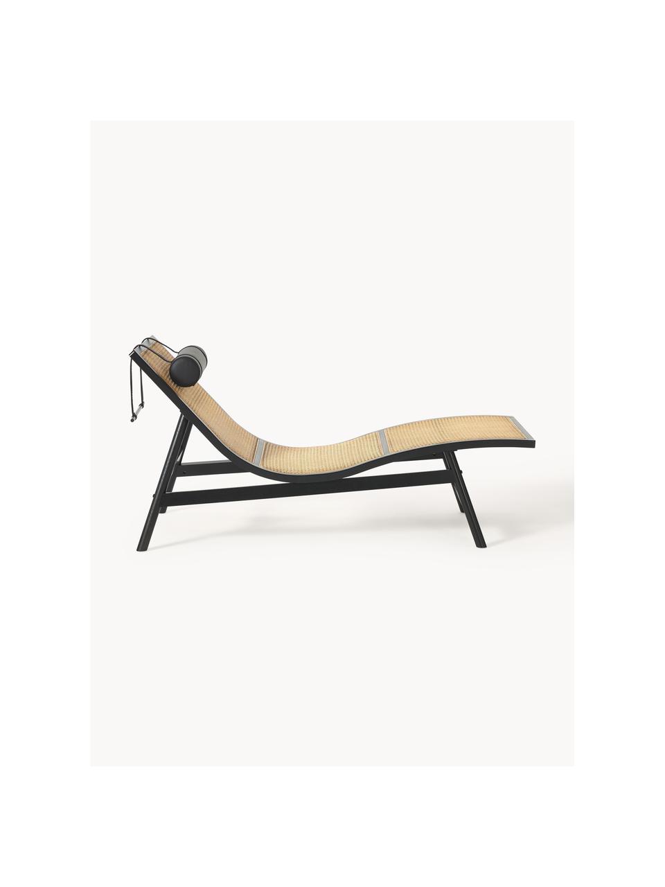 Fauteuil lounge avec tressage viennois Rey, Bois de chêne, rotin, larg. 88 x prof. 176 cm