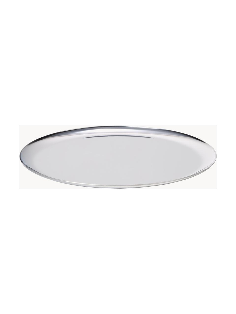 Rond decoratief dienblad Samu, Edelstaal, Zilverkleurig, Ø 28 cm, H 1 cm